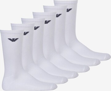 Chaussettes de sport Emporio Armani en blanc : devant