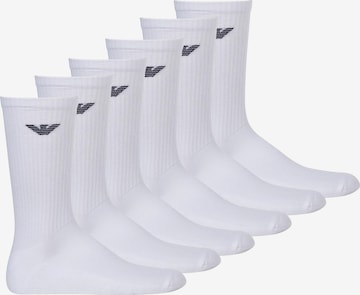 Emporio Armani Athletic Socks in White: front