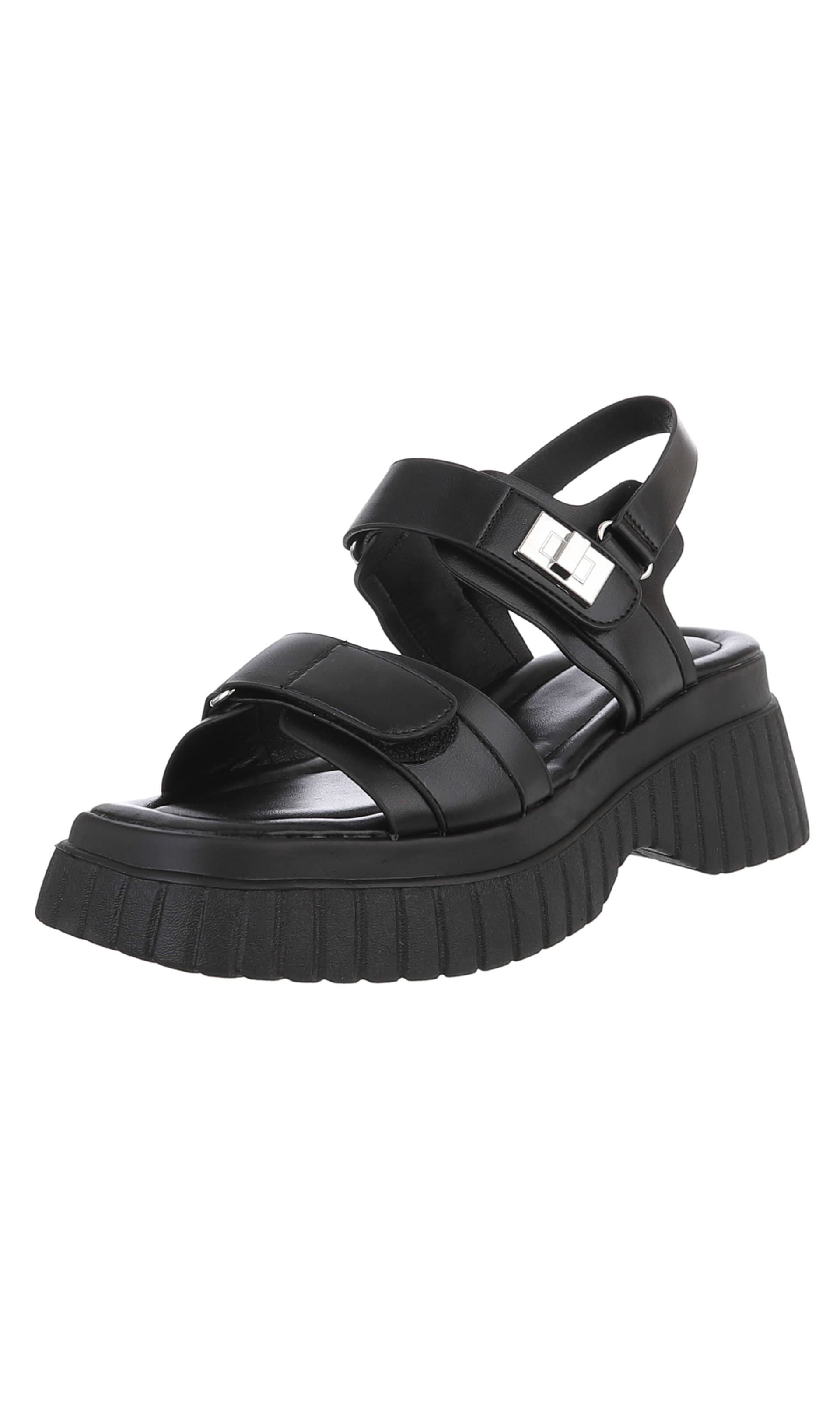 Ital-Design Sandale in Schwarz: Vorderseite