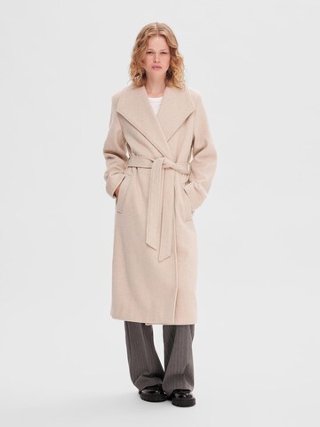 SELECTED FEMME Between-Seasons Coat 'Rosa' in Beige