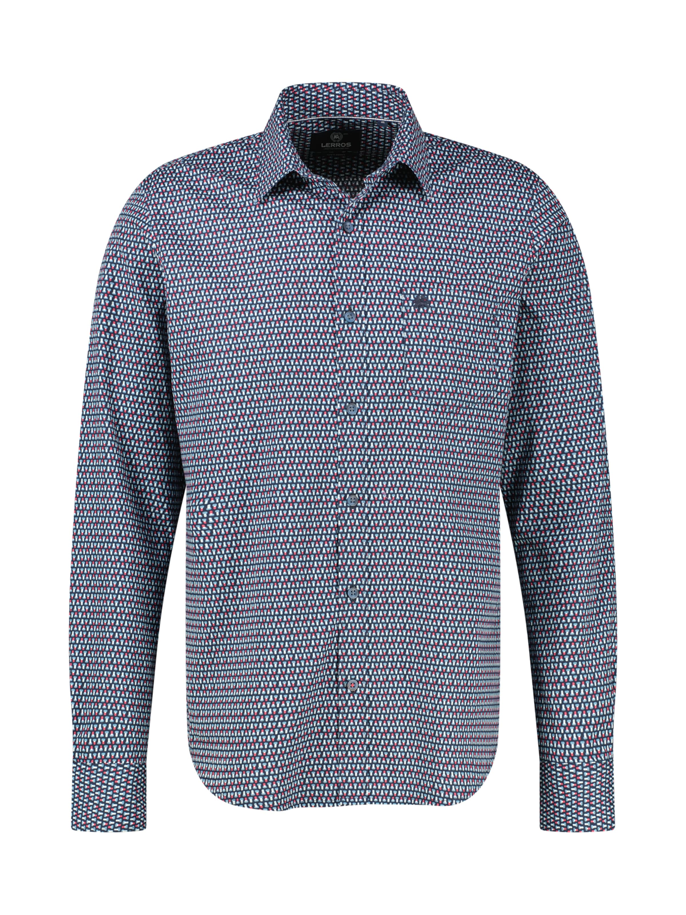 LERROS Button Up Shirt in L in Navy / Blood red / White, Item view