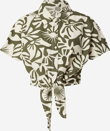 Chemisier 'ONLJAKIRI LINEN' ONLY en vert : devant