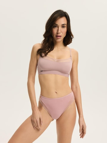 ESOTIQ - Panti 'Taillenslip Blissy, hohe Leibhöhe, Modal Jersey, florales Muster' en rosa: frente