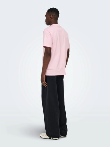 Only & Sons T-Shirt 'ONSFRED' in Pink