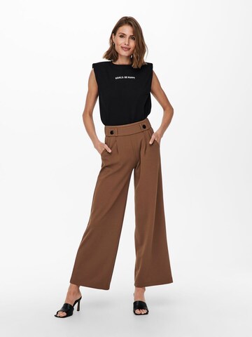 JDY Wide leg Pleat-Front Pants 'JDYGeggo' in Brown