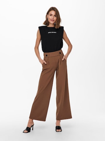 JDY Wide leg Pleat-Front Pants 'Geggo' in Brown