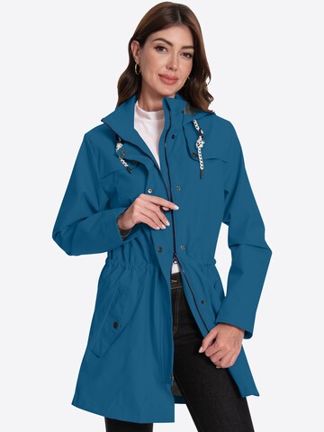 ATLASLAVA Outdoormantel 'ATLASLAVA Damen Regenjacke Lang'‌‌‌‌ in Blau: Vorderseite