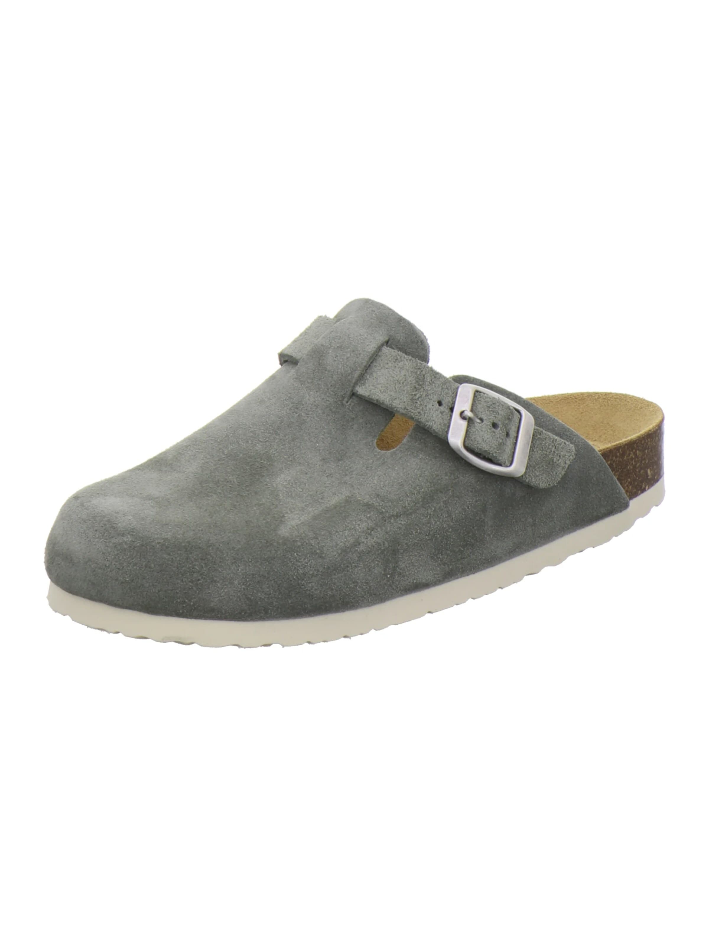 AFS-Schuhe - Zuecos 'Clogs Damen olive Veloursleder' en verde: frente
