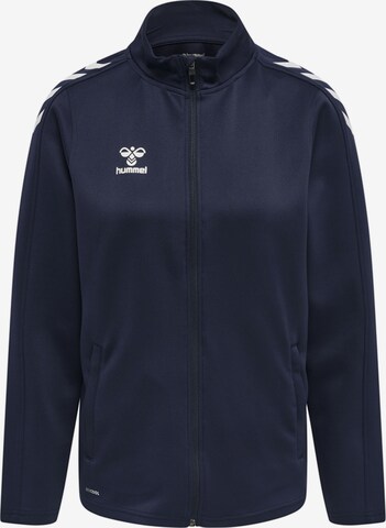 Hummel Athletic Zip-Up Hoodie 'Core' in Blue: front