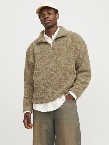 Sweat-shirt JACK & JONES en marron : devant
