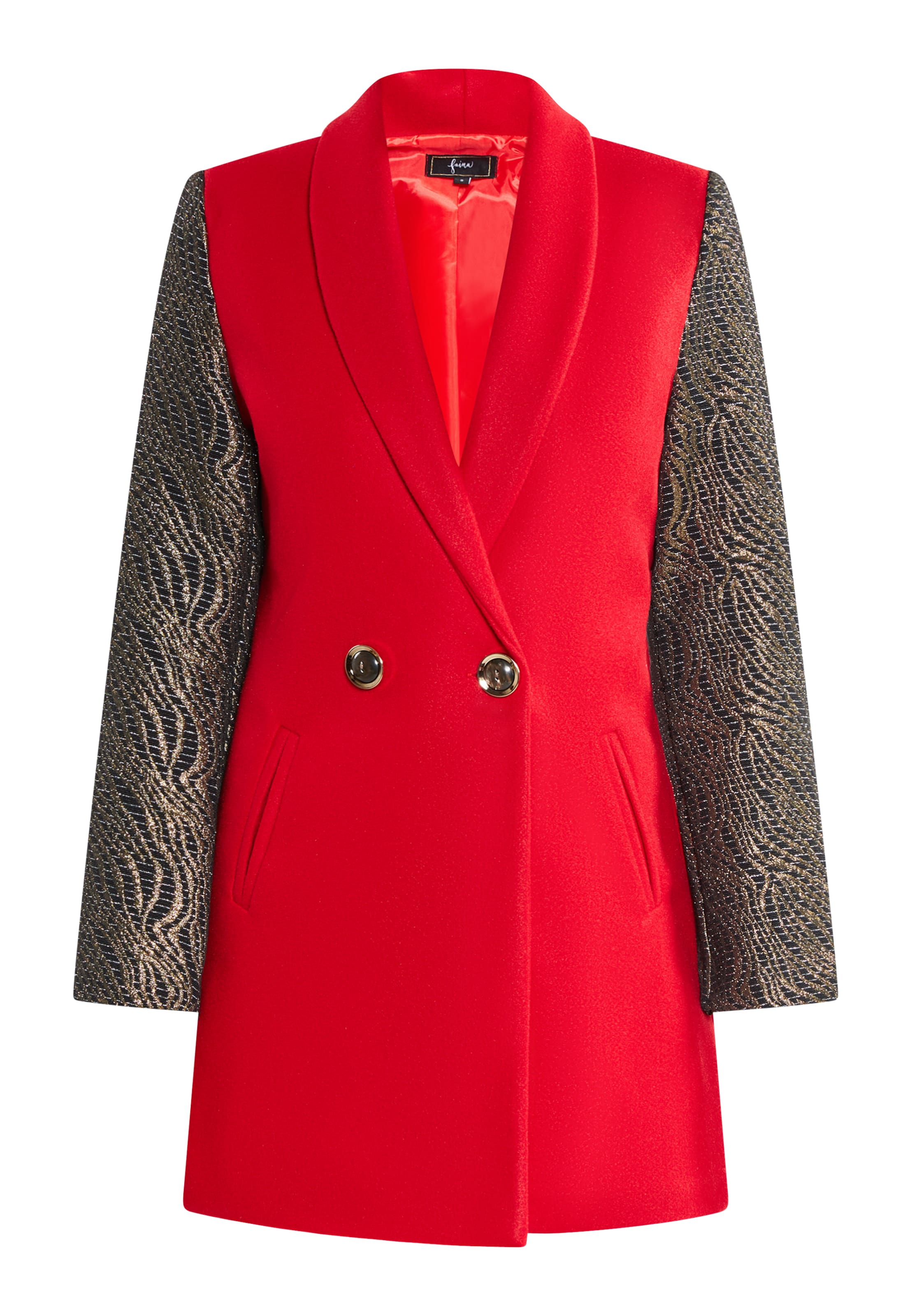 faina - Sobretudo meia-estação em vermelho: frente