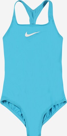 NIKE Bralette Athletic Swimwear in Blue: front