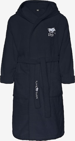 Polo Sylt Short Bathrobe in Blue: front