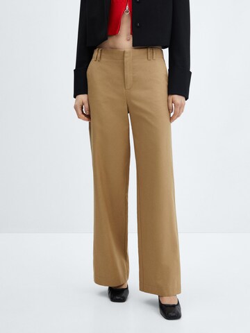 MANGO Loose fit Trousers in Beige: front