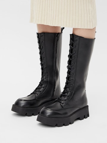 Bianco Lace-Up Boots 'GEENA' in Black: front