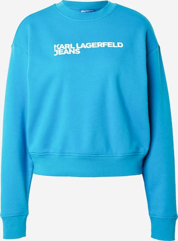KARL LAGERFELD JEANS Mikina 'ESSENTIAL' – modrá: přední strana