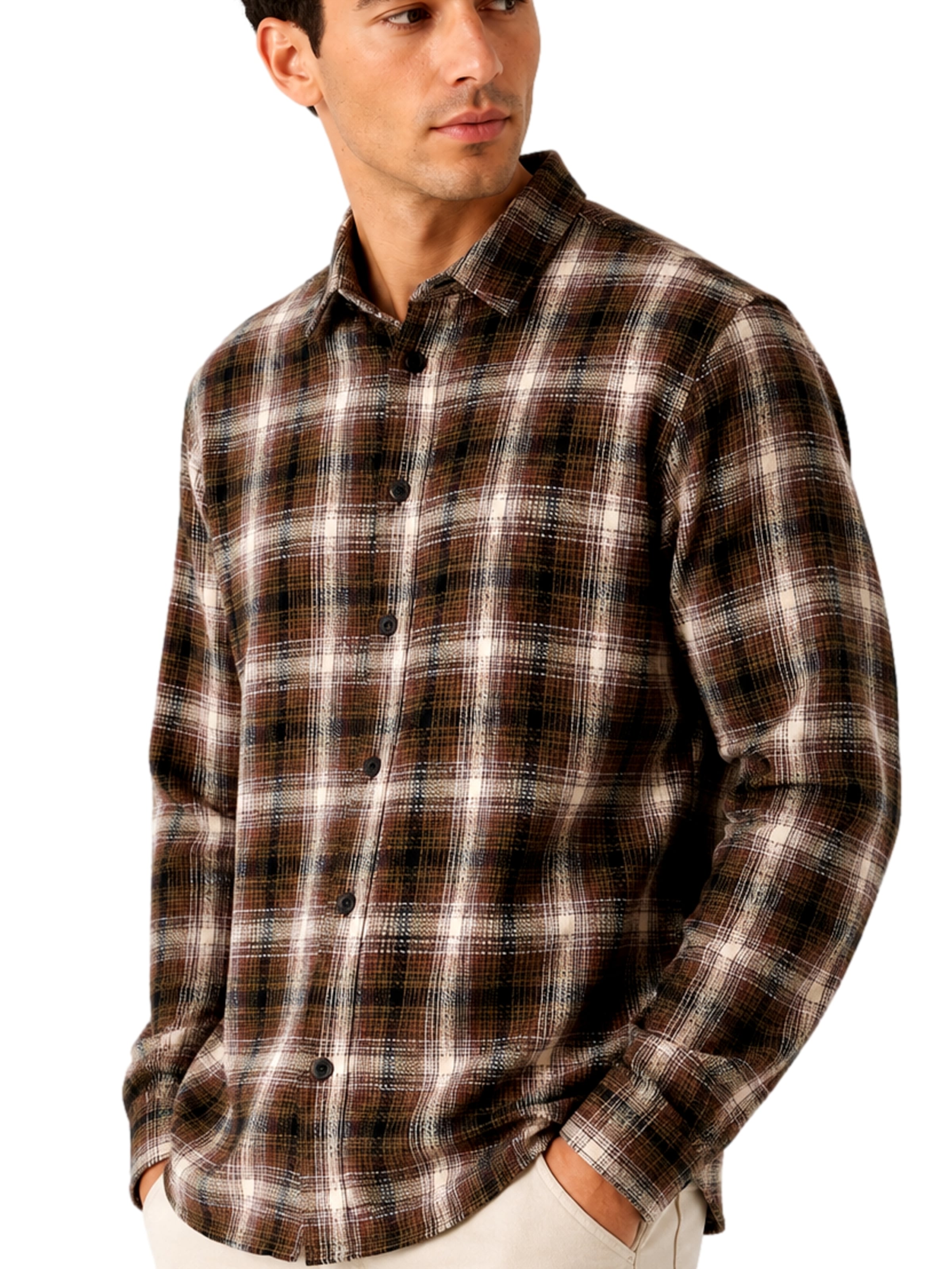 Coupe regular Chemise 'Vannick' !Solid en marron