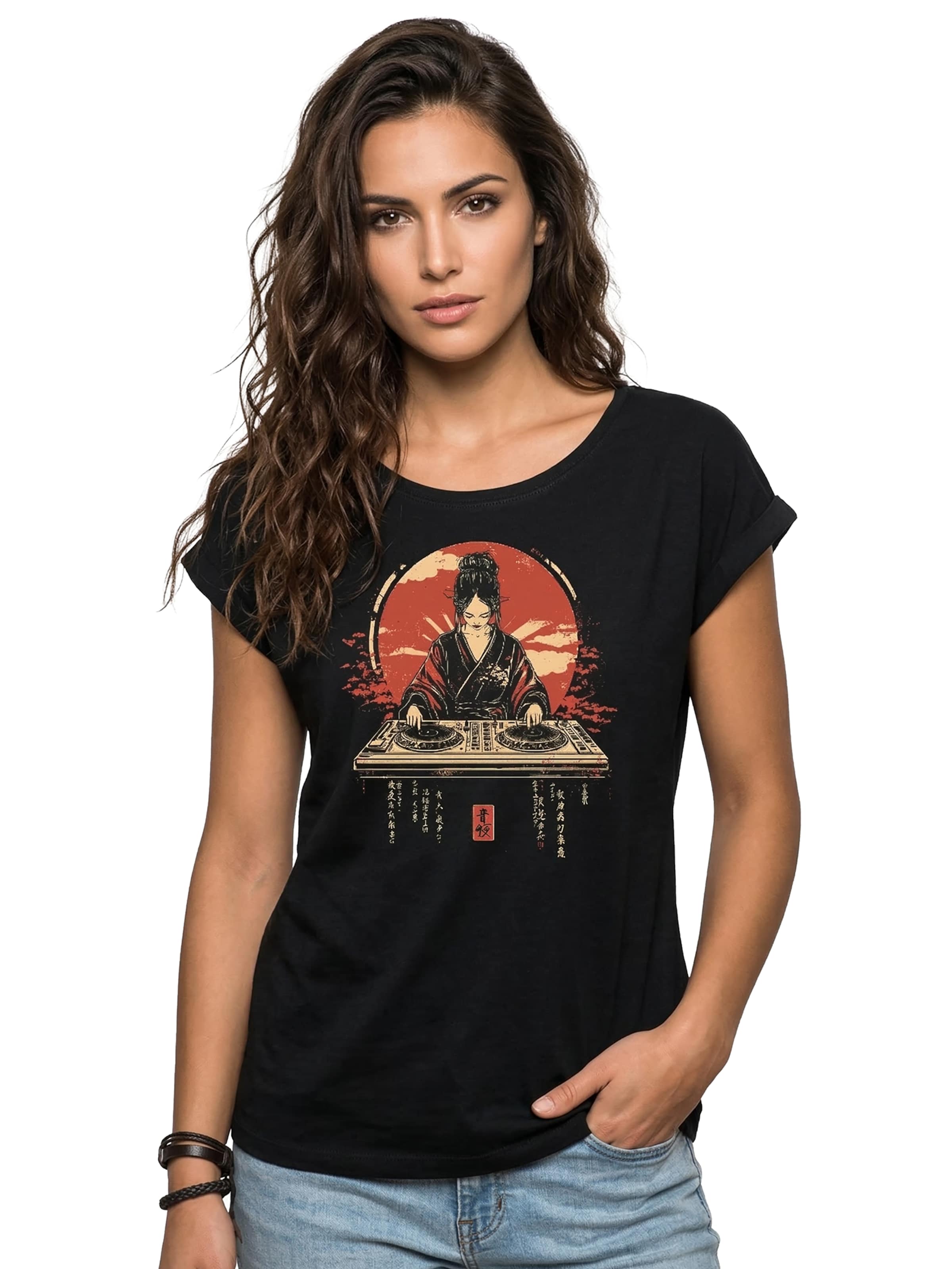 MAKAYA Shirt 'D-Jane' in Black: front