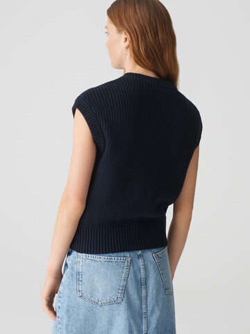 OPUS Gebreide bodywarmer 'Dufka' in Blauw