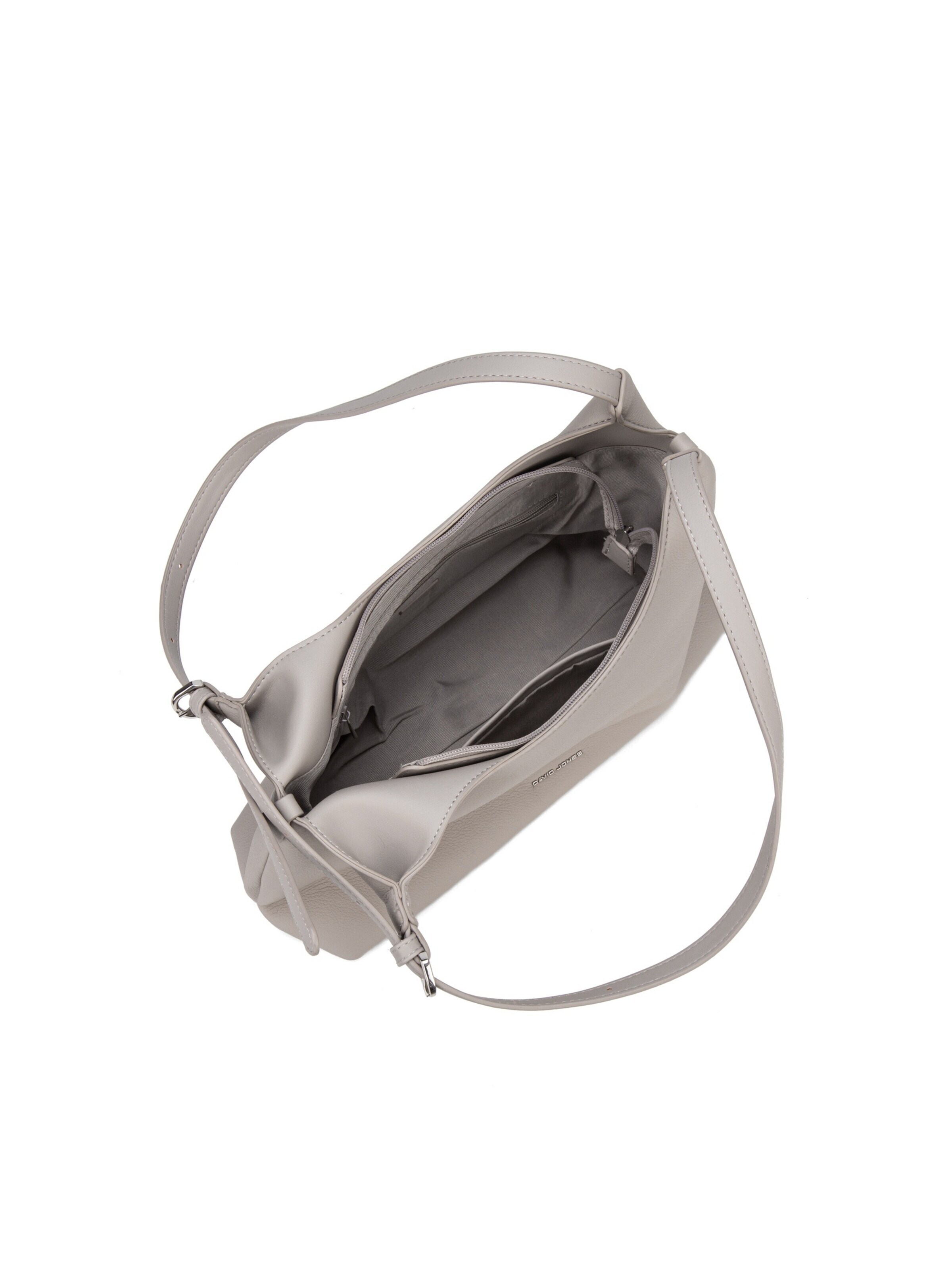 Borsa a spalla 'Borsa a Spalla Hobo David Jones Ecopelle Morbida Zip' di David Jones in grigio
