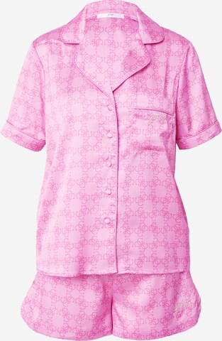 GUESS Short Pajama Set in Pink: front