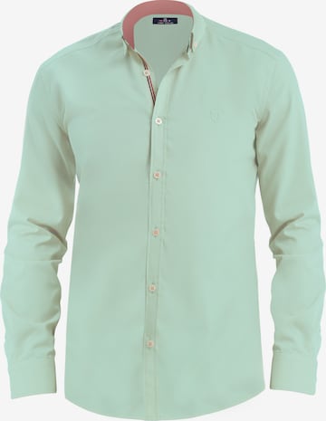 Jimmy Sanders Slim fit Button Up Shirt in Green: front