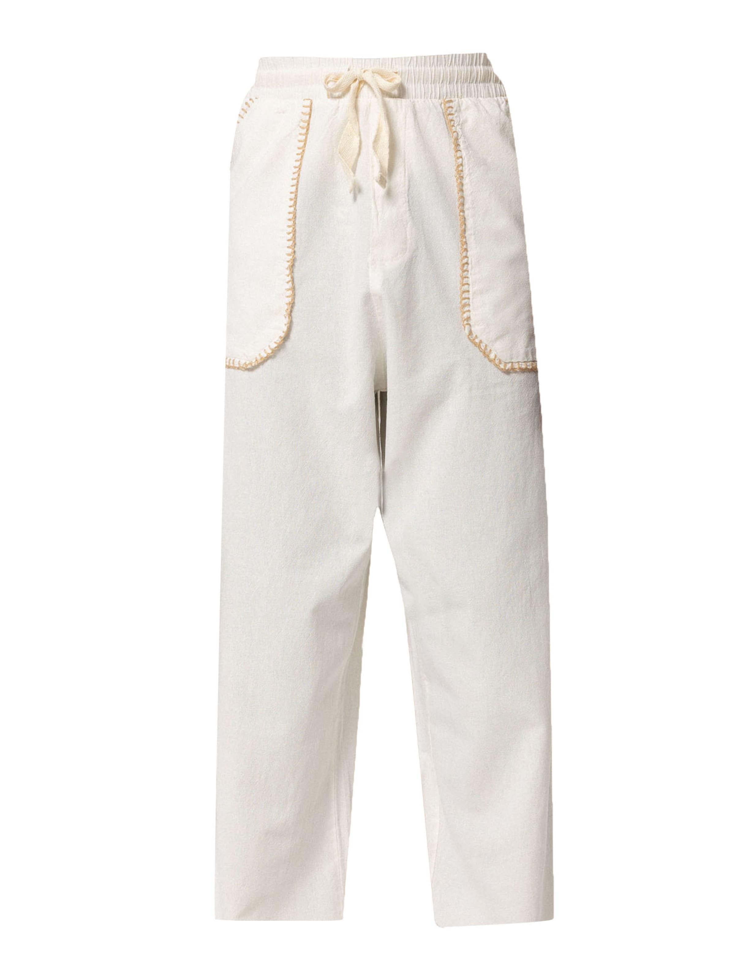 VAMOS CLO Avar lõige Püksid 'Savannah', värv beež: eest vaates