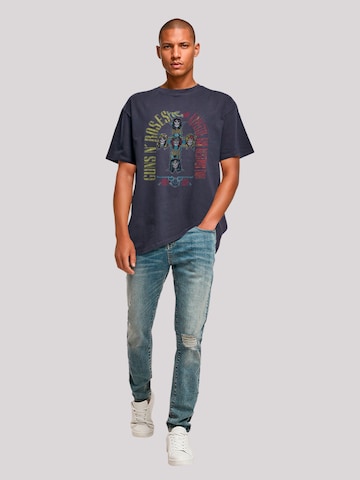 F4NT4STIC Shirt 'Guns N' Roses Skull Rock Band Merch' in Blue