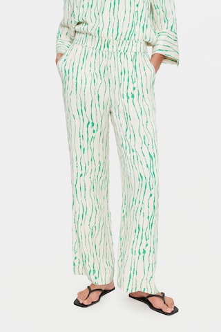 SAINT TROPEZ Wide leg Broek 'Ulla' in Groen: voorkant