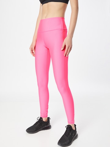 UNDER ARMOUR Skinny Sporthose in Pink: predná strana