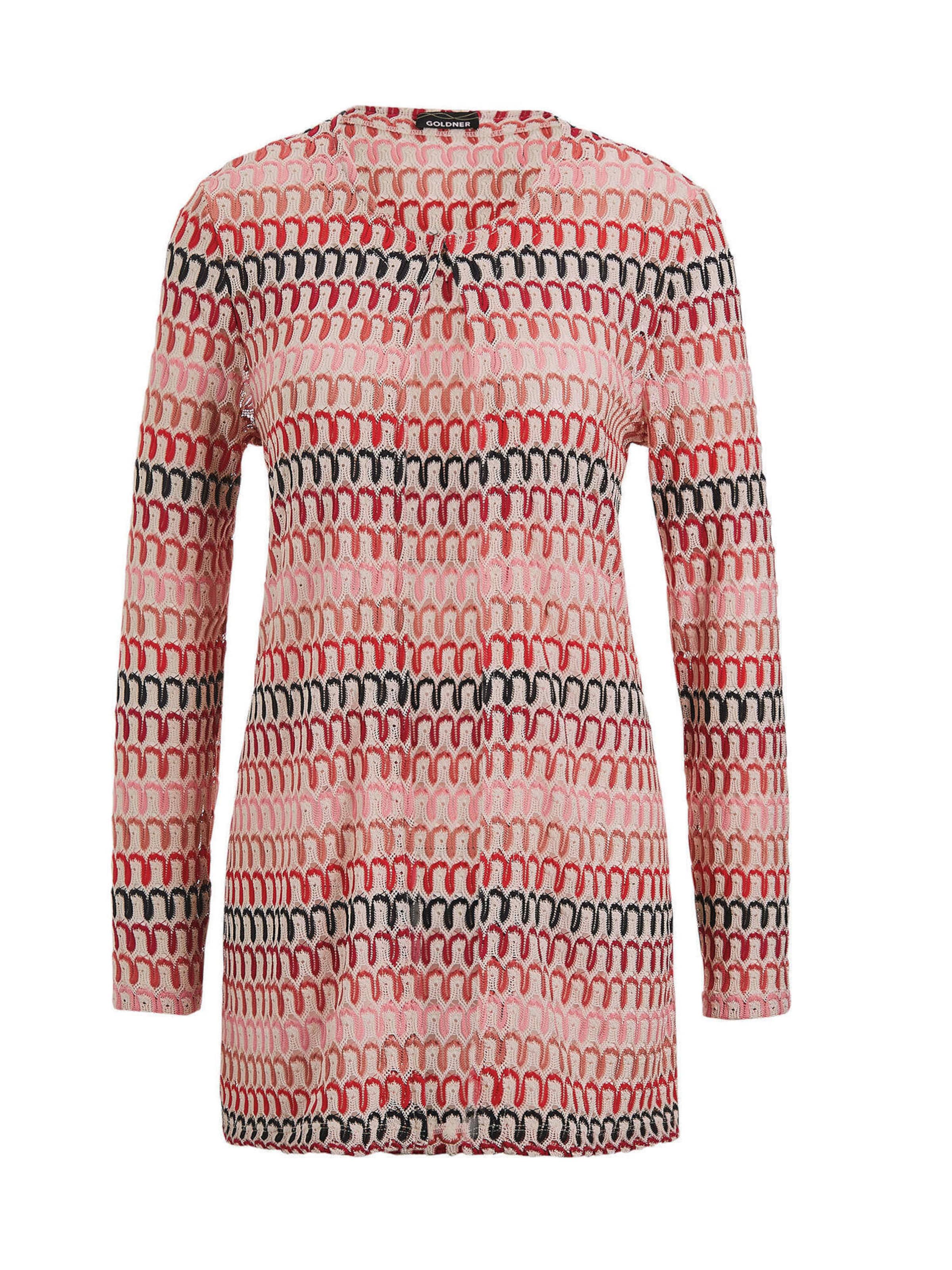 Goldner Strickjacke in Rot: Vorderseite