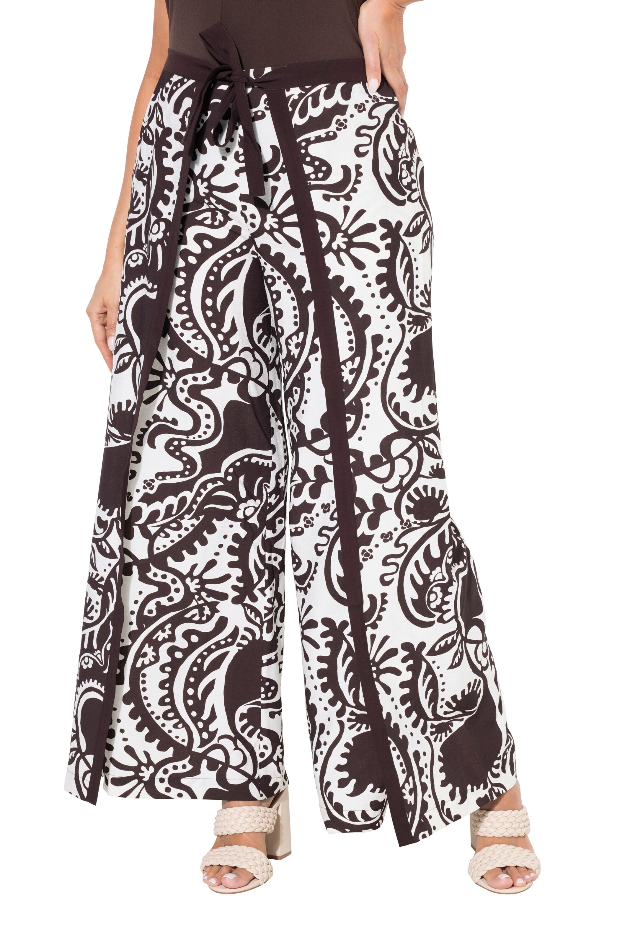 Ulla Popken Wide Leg Hose in Weiß: Vorderseite