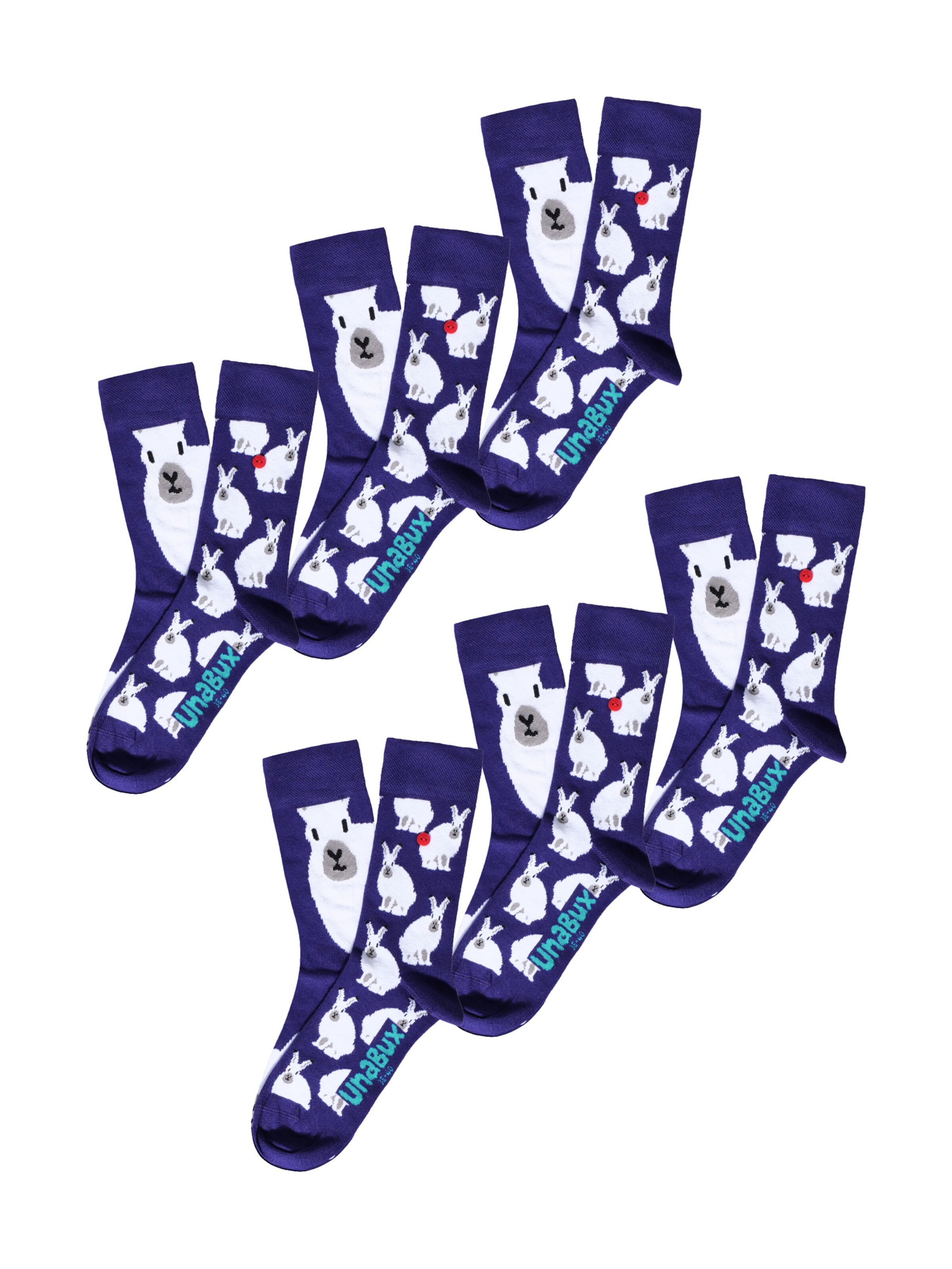 UNABUX Socks ' GRUMBLE IN THE JUNGLE ' in Purple: front