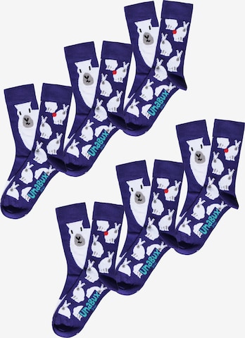 UNABUX Socks ' GRUMBLE IN THE JUNGLE ' in Purple: front