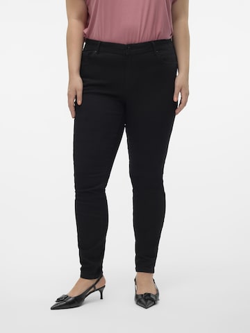 Vero Moda Curve Skinny Τζιν 'VMCFanya' σε μαύρο: μπροστά
