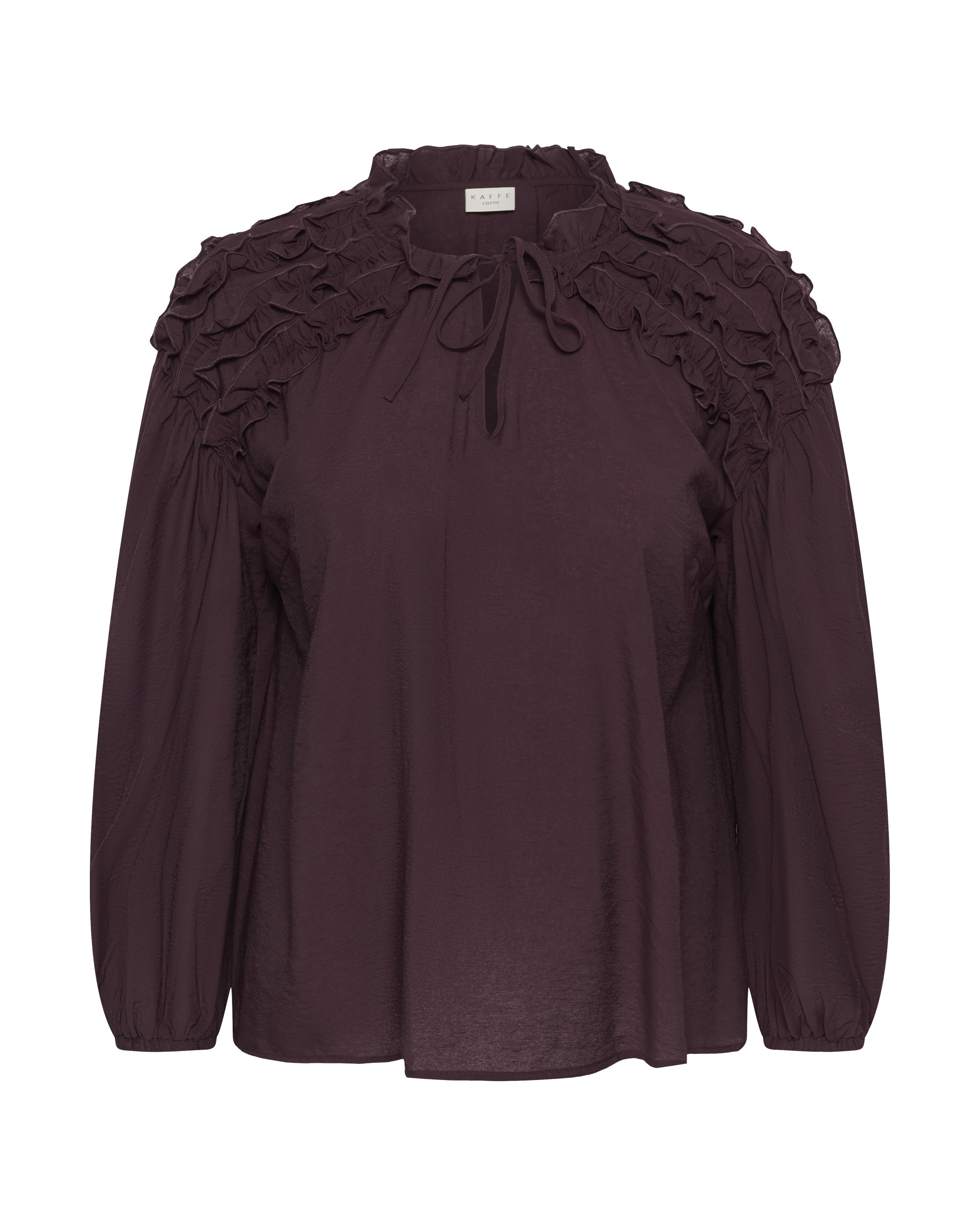 KAFFE CURVE Blouse 'Nicola' in Brown: front