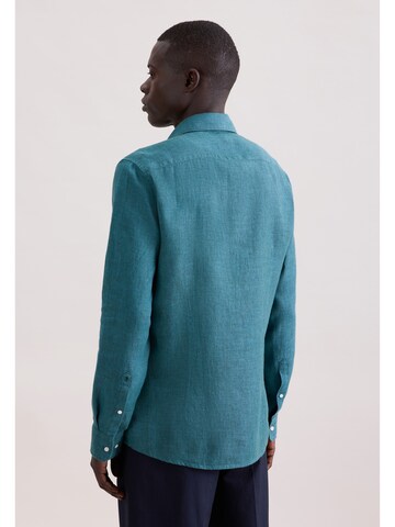 Coupe slim Chemise business 'Smart Linen' SEIDENSTICKER en vert