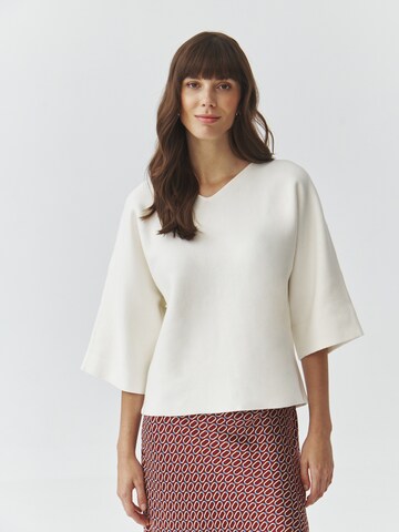 Pull-over 'RAFIA' TATUUM en blanc : devant