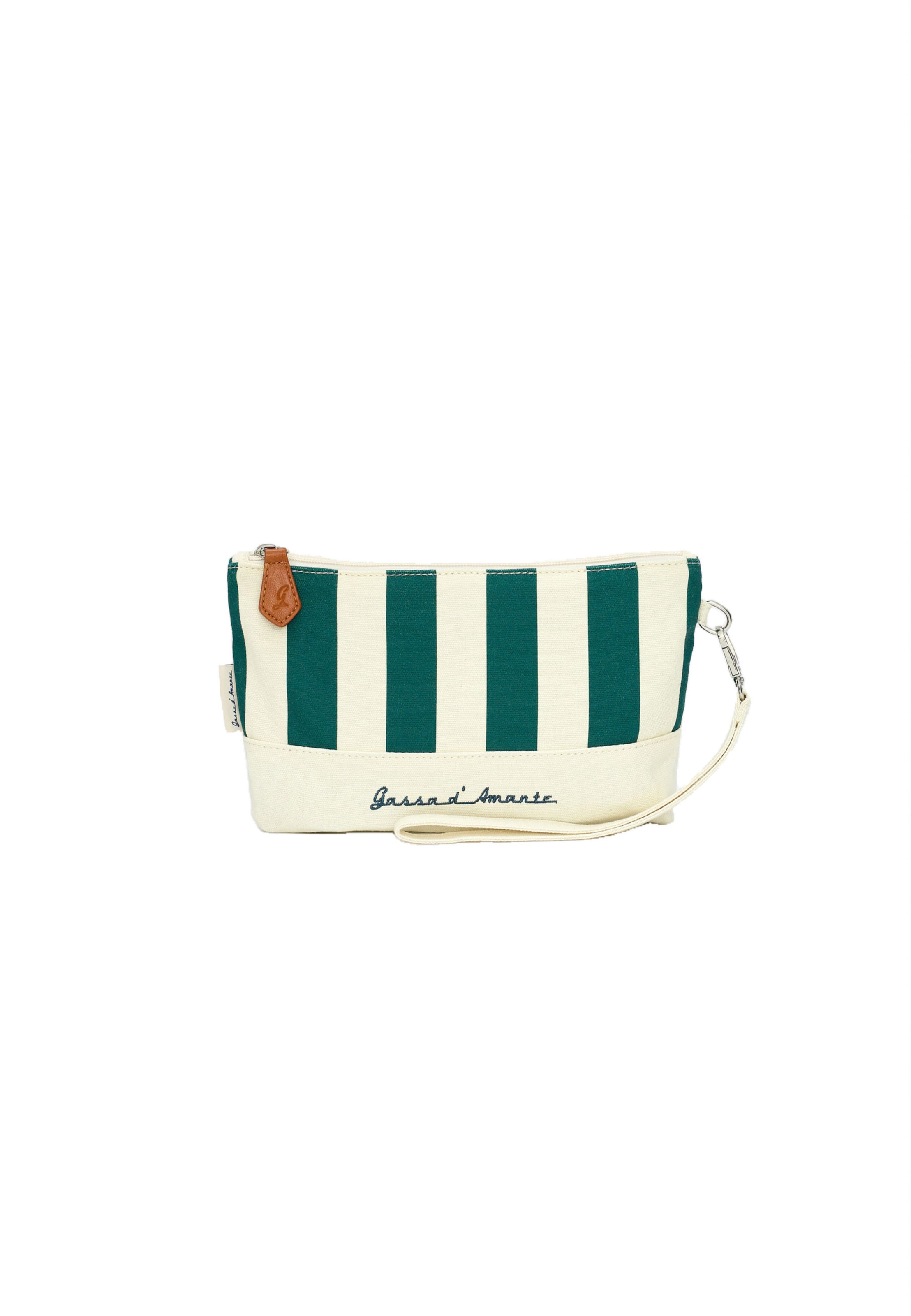Gassa d'Amante Clutch 'Alassio' in Green / White, Item view