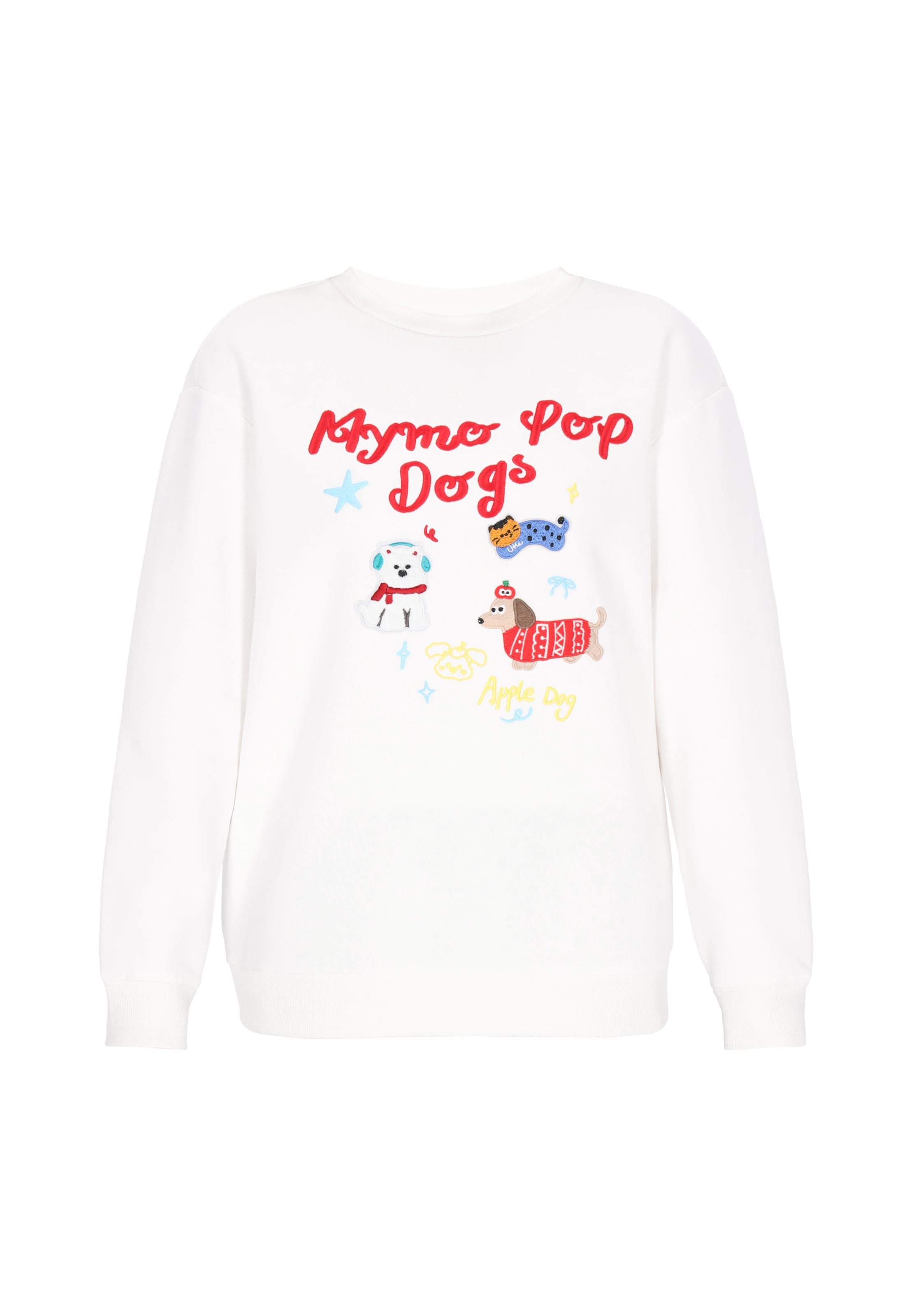 MYMO Sweatshirt 'Pop' in Wit: voorkant