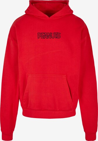 Merchcode Sweatshirt 'Peanuts - Peekaboo' in Red: front