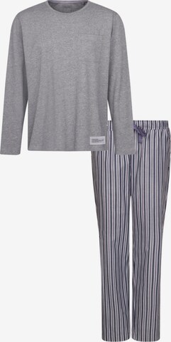 Pyjama long ' Schwarze Rose ' SEIDENSTICKER en gris : devant
