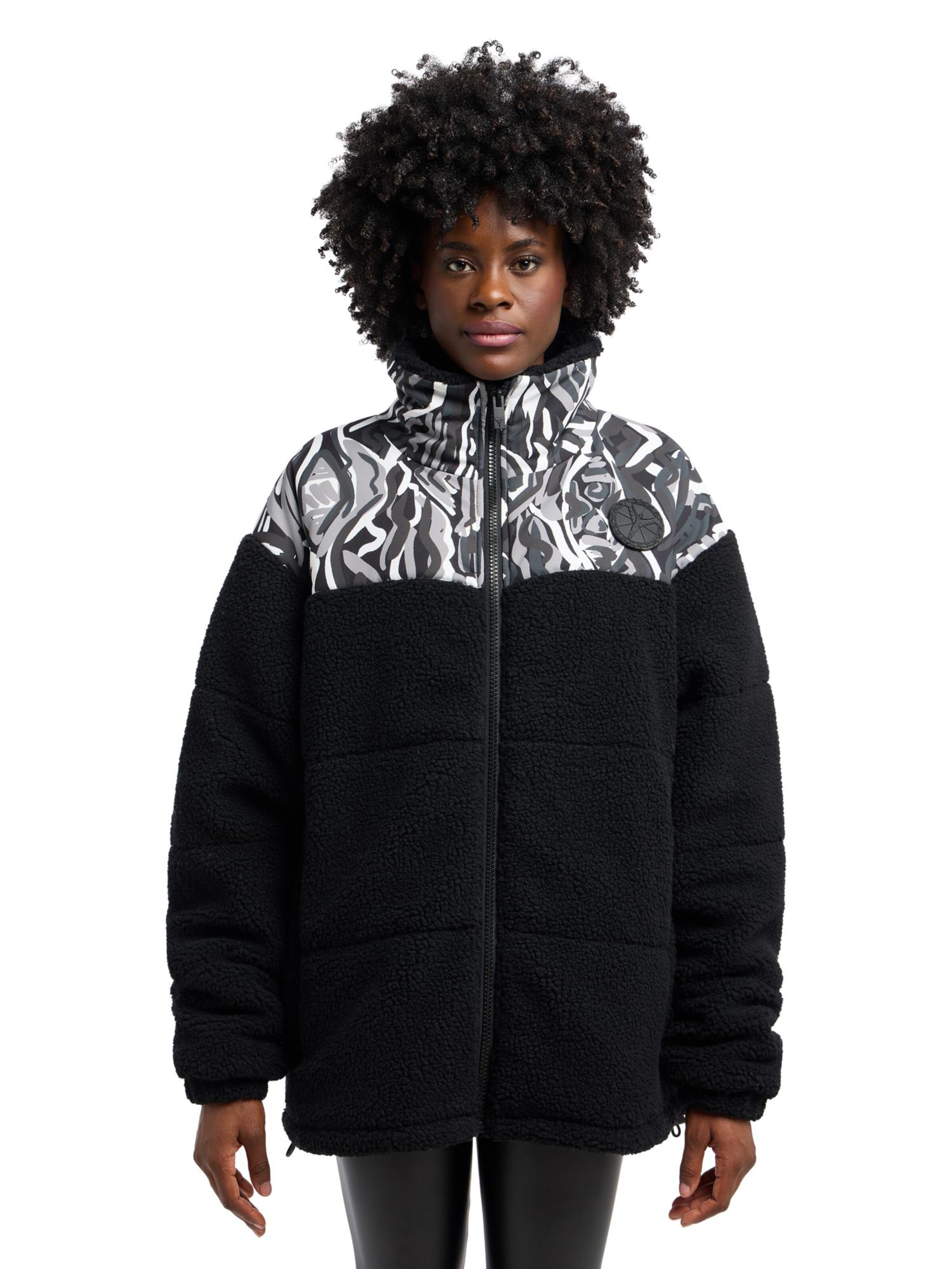 Carlo Colucci Winterjas in Zwart: voorkant