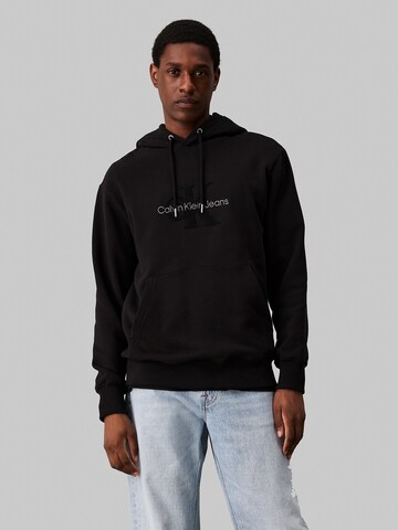 Calvin Klein Jeans Sweatshirt in Zwart: voorkant