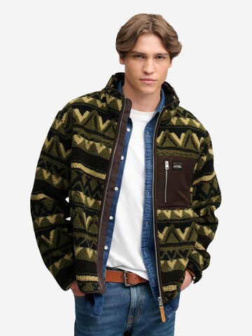 Superdry Fleecejacke 'Abstract Fleece Zip Through SDM2014576A'‌‌‌‌‌‌‌ in Grün: Vorderseite