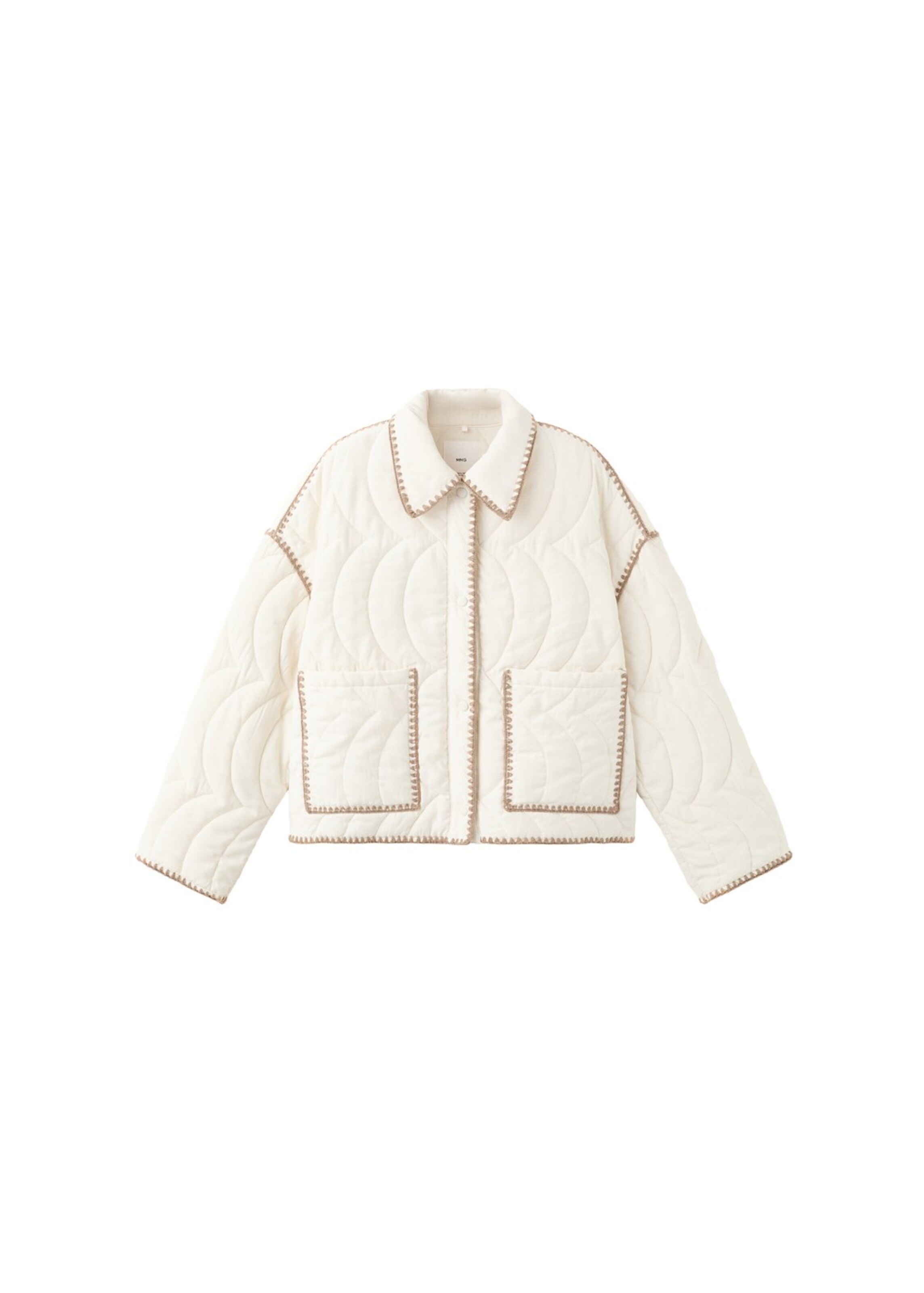 MANGO Between-Season Jacket 'Zigzag' in Beige: front