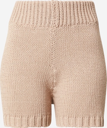 Coupe slim Pantalon 'Ariel' Gina Tricot en beige : devant