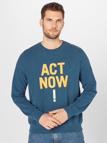 ECOALF Sweatshirt 'ALTAMIRA ACT NOW ' in Blue: front
