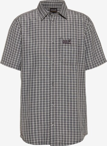 JACK WOLFSKIN Regular fit Athletic Button Up Shirt 'EL Dorado' in Grey: front