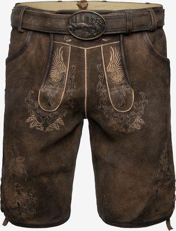 SPIETH & WENSKY - Regular Calças tradicionais 'Fassing' em castanho: frente